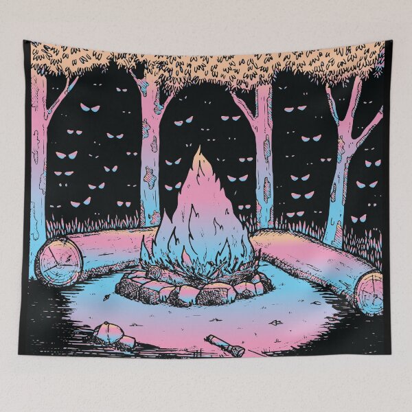 Item preview, glowing eyes camping horror stories halloween spooky designed and sold by XXgooddeedXX.