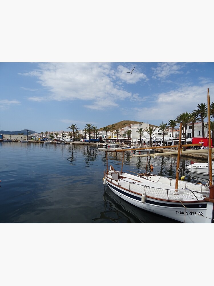 Thumbnail 3 of 3, Poster, Fishing boat at Fornells, Minorca, Spain designed and sold by santoshputhran.
