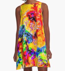 Hibiscus Impressionist Series A-Line Dress