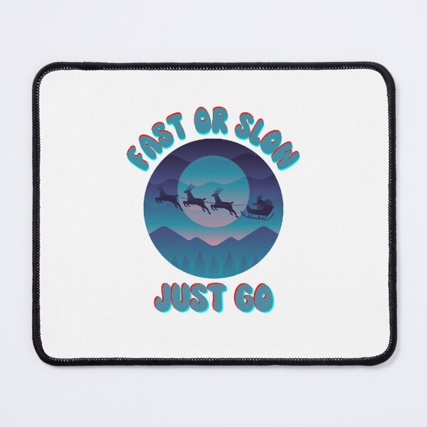 Item preview, Fast Or Slow Just Go - Santa In sleigh flying Over The Moon designed and sold by ImagesDesigns.