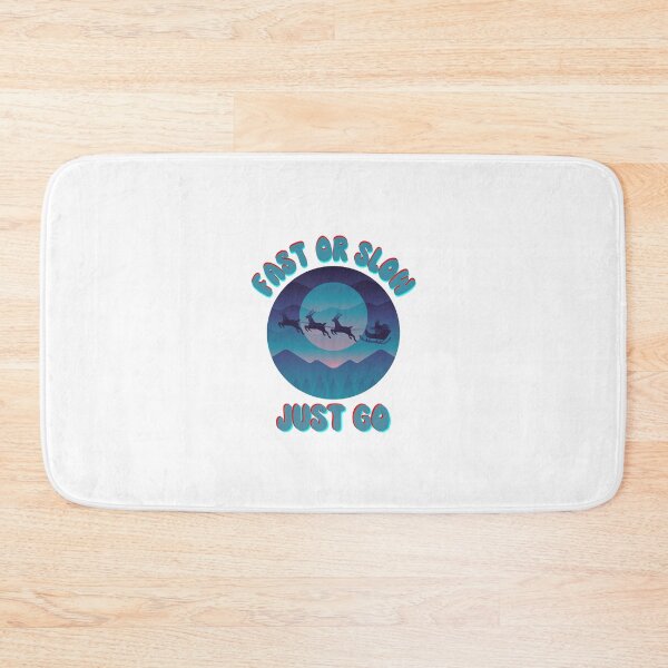 Item preview, Fast Or Slow Just Go - Santa In sleigh flying Over The Moon designed and sold by ImagesDesigns.