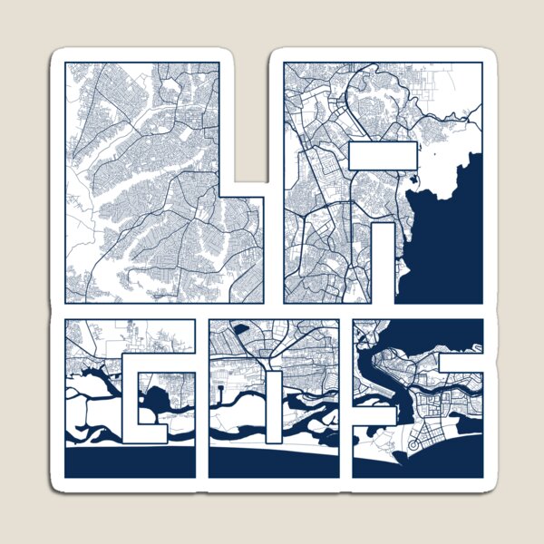 Artikel-Vorschau von Lagos Stadtplan von Nigeria - Küste, designt und verkauft von deMAP.