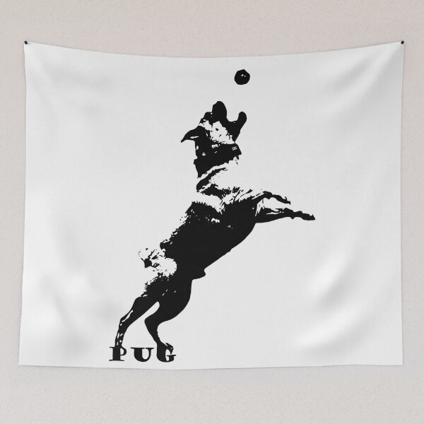 Item preview, Pug Dog in Action : Black and White Logo designed and sold by Alius Imago.