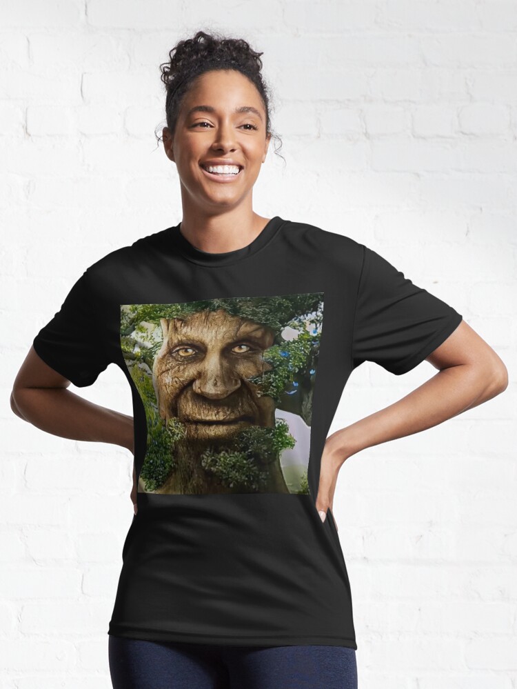 Wise Mystical Tree Face Old Mythical Oak Tree Funny Meme Kids T-Shirt