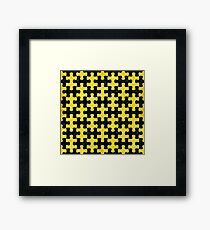 PUZZLE1 BLACK MARBLE & GOLD GLITTER Framed Print