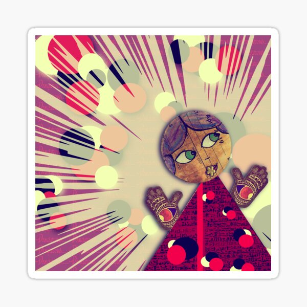 Red Black White Burst (1247) Sticker