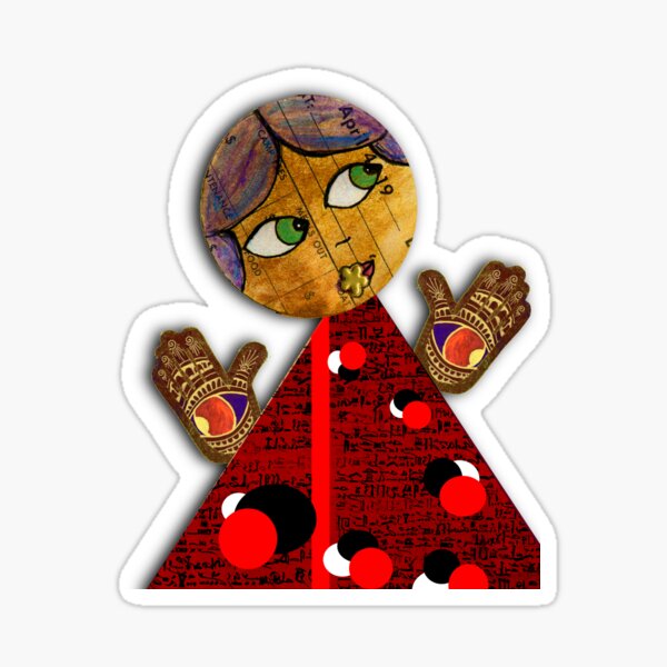 Black White Red Burst Solo (1247) Sticker