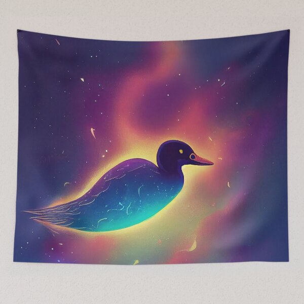 Item preview, Duck swimming in space designed and sold by ComicsFactory.