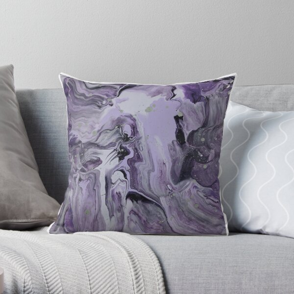 Purple Waves Throw Pillow