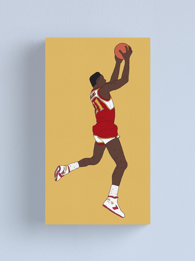 Spud Webb Atlanta Hawks Basketball Illustrated Art Poster 