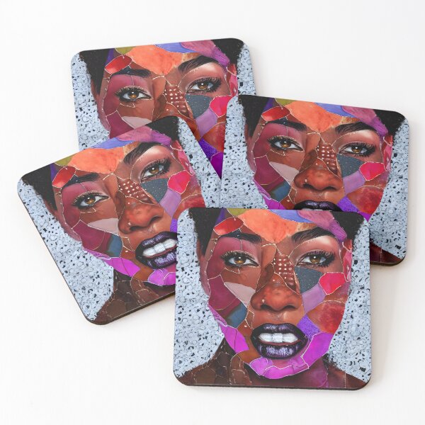 Item preview, Valetta - Watercolor and ink - African American woman with a paper collage face designed and sold by fruitfulskye.