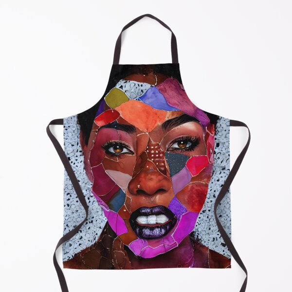 Item preview, Valetta - Watercolor and ink - African American woman with a paper collage face designed and sold by fruitfulskye.