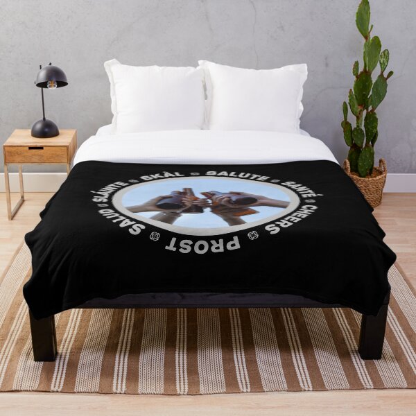 Item preview, Saludo - ¡salud en varios idiomas! gris designed and sold by OptLuv.