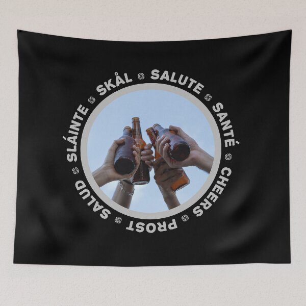 Item preview, Salute - cheers in several languages! grey designed and sold by OptLuv.