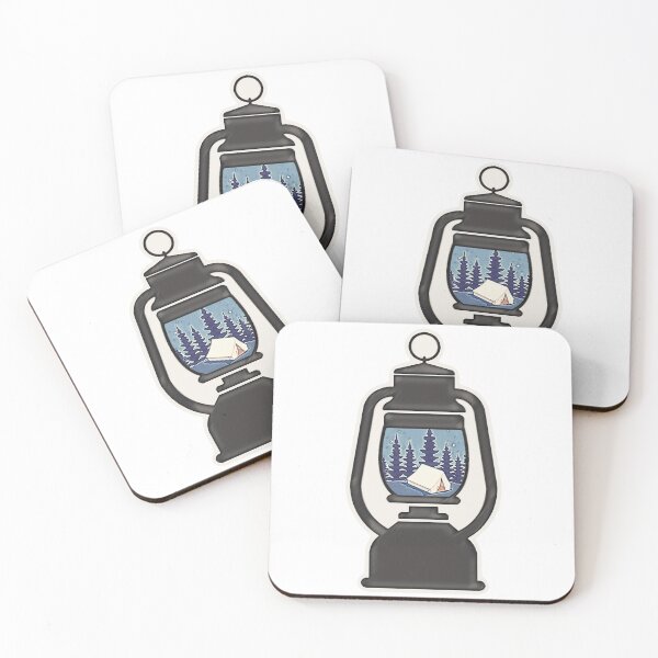 Item preview, Camping- tent and lantern with blue accent designed and sold by SapphireCompass.