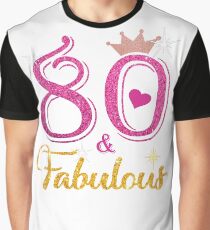 80 Fabulous Queen 80th Birthday Gifts Graphic T-Shirt
