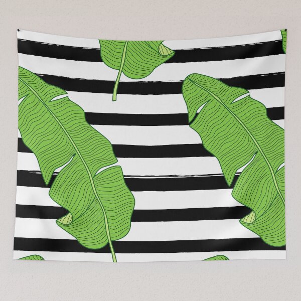 Item preview, Leaves On Striped Background designed and sold by TheCatmeow2000.