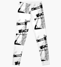 Black construction crane Leggings