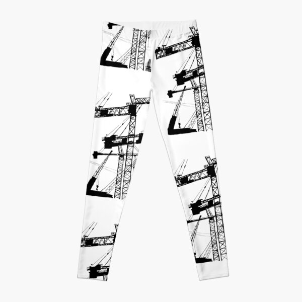 Black construction crane Leggings
