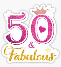 50 Fabulous Queen 50th Birthday Gifts Sticker
