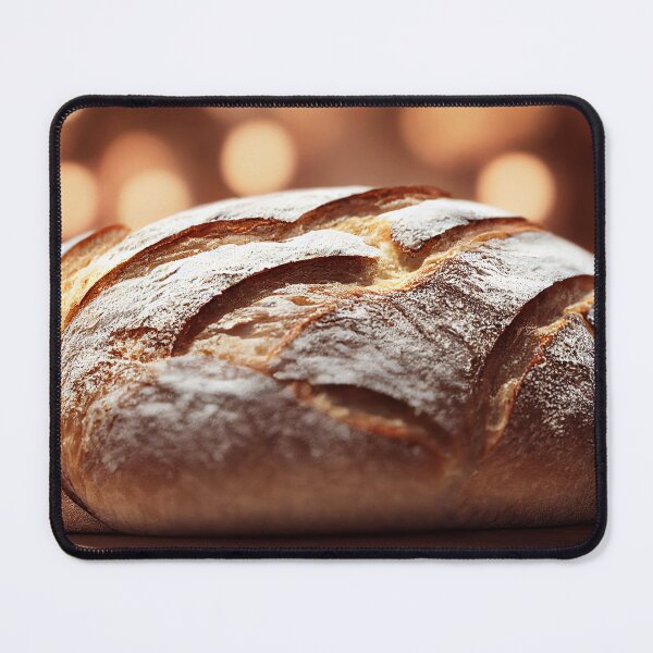Item preview, Baked loaf of rustic wheat sourdough bread, food photography, computer AI generated art designed and sold by SvetlanaSF.
