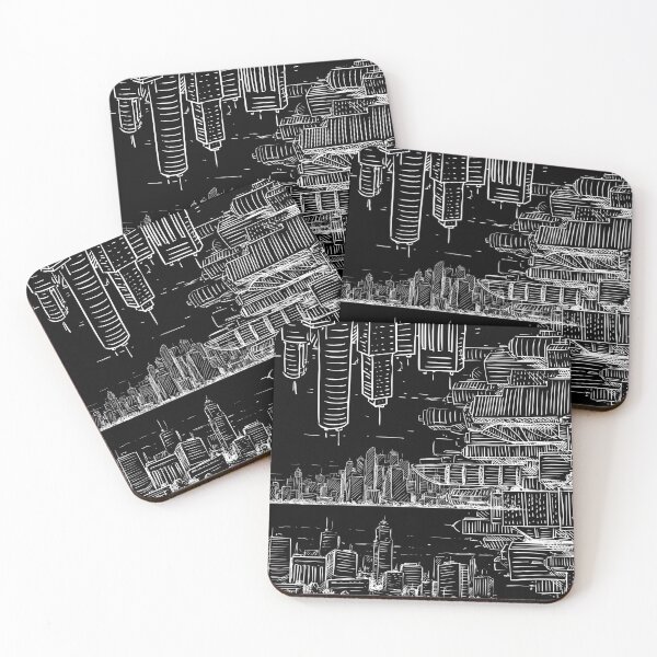 Item preview, Trippy Urban Landscape - Diseño blanco abstracto asimétrico - ¡Elige tu propio color! designed and sold by MrGiftee.