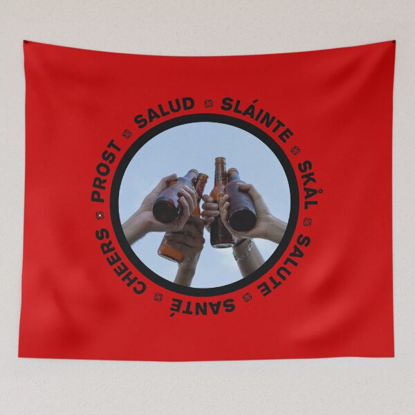 Item preview, Sláinte cheers in several languages! Black designed and sold by OptLuv.