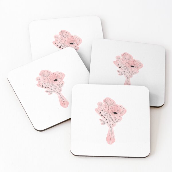 Item preview, pink marbled aesthetic simple flowers designed and sold by CreationCarson.