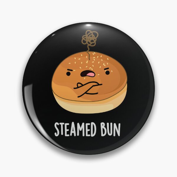 Item preview, Steamed Bun Funny Food Puns (Dark BG) designed and sold by punnybone.