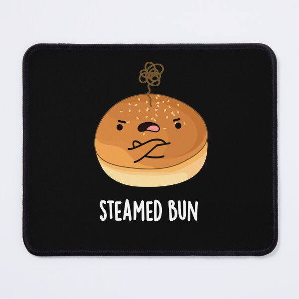 Item preview, Steamed Bun Funny Food Puns (Dark BG) designed and sold by punnybone.