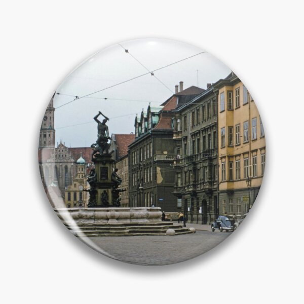 Item preview, 1950s - Maximilianstrasse in Augsburg with the Hercules Fountain. The tower of the Church St. Ulrich in the Background, Germany designed and sold by thatwaslife.