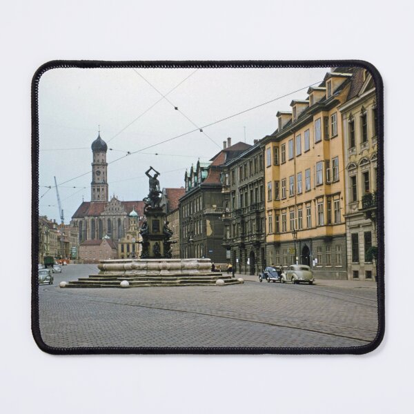 Item preview, 1950s - Maximilianstrasse in Augsburg with the Hercules Fountain. The tower of the Church St. Ulrich in the Background, Germany designed and sold by thatwaslife.