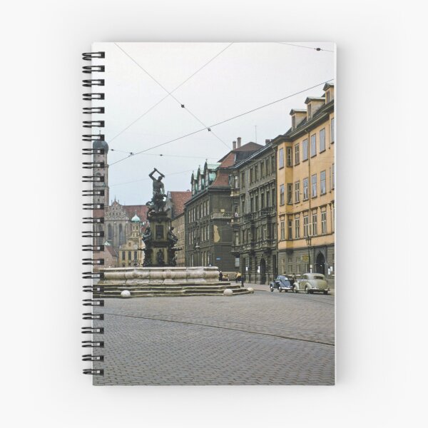 Item preview, 1950s - Maximilianstrasse in Augsburg with the Hercules Fountain. The tower of the Church St. Ulrich in the Background, Germany designed and sold by thatwaslife.
