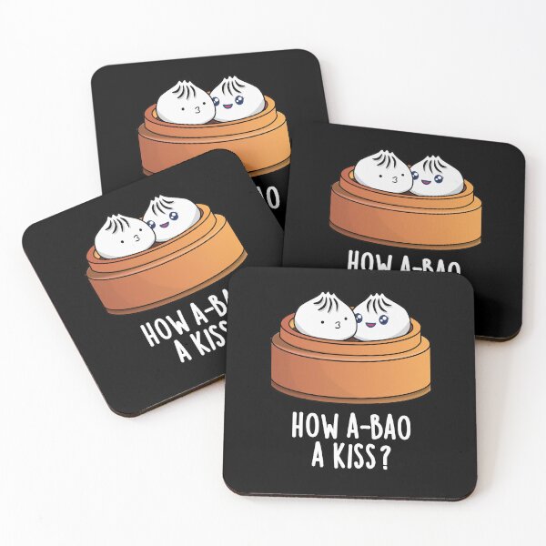 Item preview, How A-bao A Kiss Funny Dimsum Puns (Dark BG) designed and sold by punnybone.