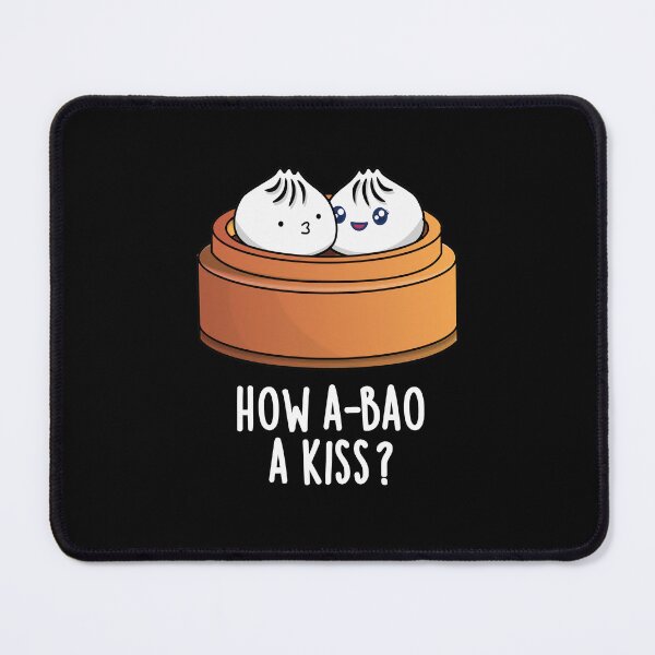 Item preview, How A-bao A Kiss Funny Dimsum Puns (Dark BG) designed and sold by punnybone.