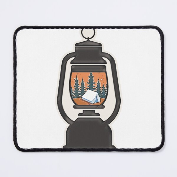Item preview, Camping- tent and lantern with orange accent designed and sold by SapphireCompass.