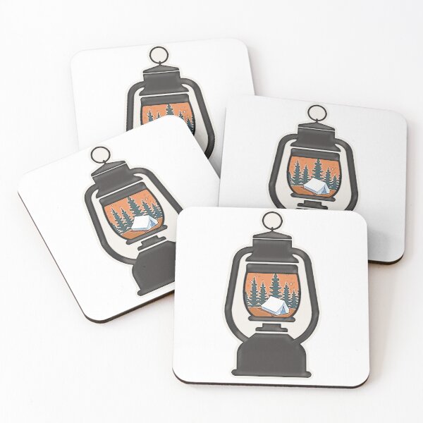 Item preview, Camping- tent and lantern with orange accent designed and sold by SapphireCompass.