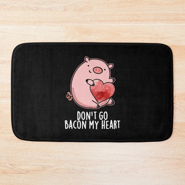 Item preview, Don't Go Bacon My Heart Funny Pig Puns (Dark BG) designed and sold by punnybone.