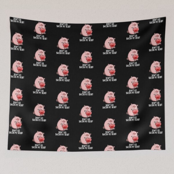 Item preview, Don't Go Bacon My Heart Funny Pig Puns (Dark BG) designed and sold by punnybone.