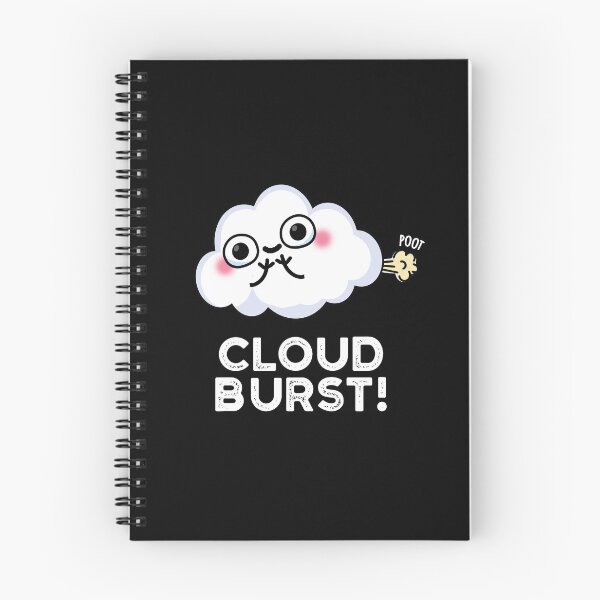 Item preview, Cloud Burst Fart Funny Cloud Puns (Dark BG) designed and sold by punnybone.
