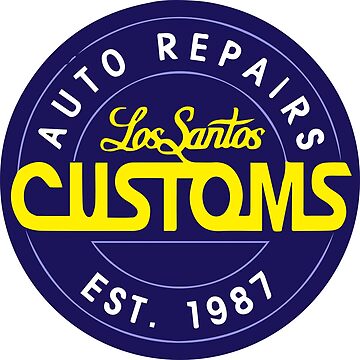 los santos customs Sticker for Sale by Rebass