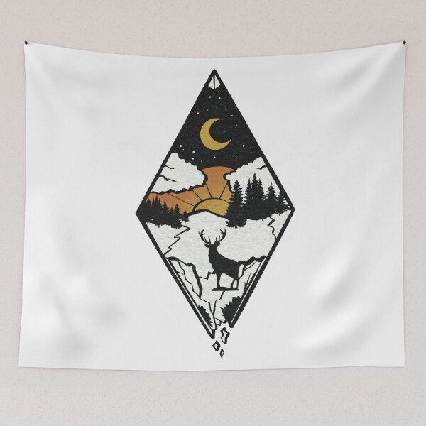 Item preview, DAY AND NIGHT Deer Among the Woods Design designed and sold by DXTROSE.