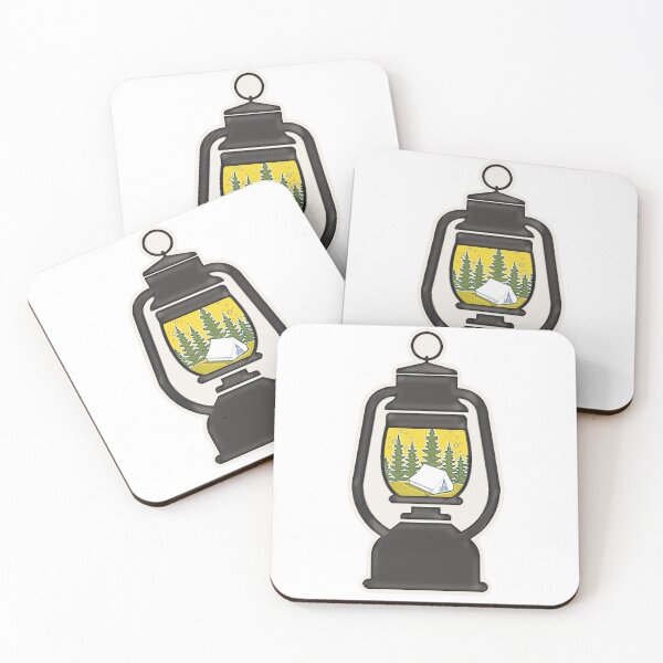 Item preview, Camping- tent and lantern with yellow accent designed and sold by SapphireCompass.