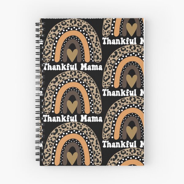 Item preview, Thankful Mama Thanksgiving Leopard Rainbow Gift Idea for Mom - Black designed and sold by PearlMoonGrapes.