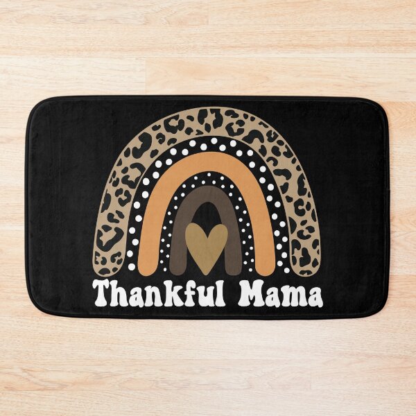 Item preview, Thankful Mama Thanksgiving Leopard Rainbow Gift Idea for Mom - Black designed and sold by PearlMoonGrapes.