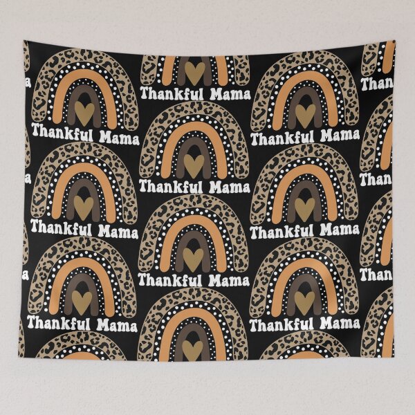 Item preview, Thankful Mama Thanksgiving Leopard Rainbow Gift Idea for Mom - Black designed and sold by PearlMoonGrapes.