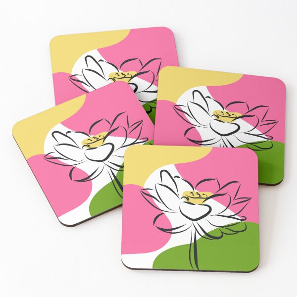 Item preview, colorful minimalist lotus flower designed and sold by yessebel.