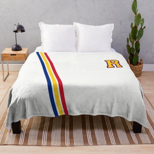 Item preview, R is for Romania / Varsity Letter with Racing Stripes - Blue / Yellow / Red / White Background designed and sold by PEK1787.