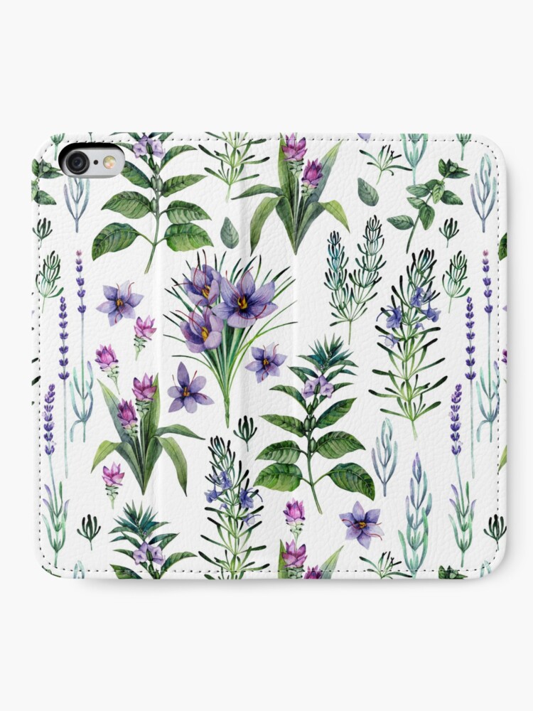Alternate view of Watercolor botanical collection of herbs and spices iPhone Wallet
