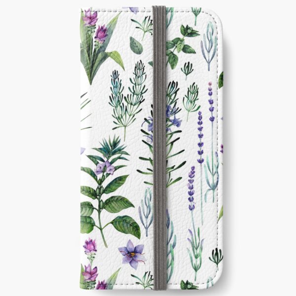 Watercolor botanical collection of herbs and spices iPhone Wallet